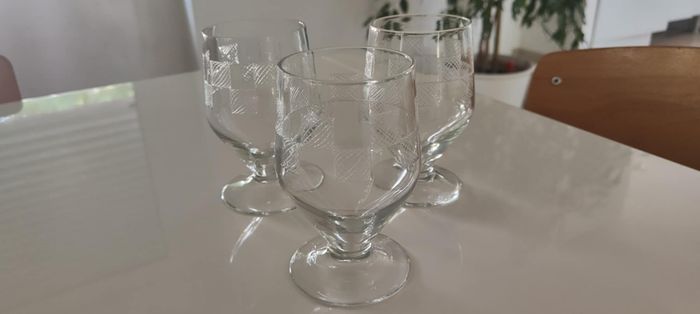 3 verres à damier art déco - photo numéro 2