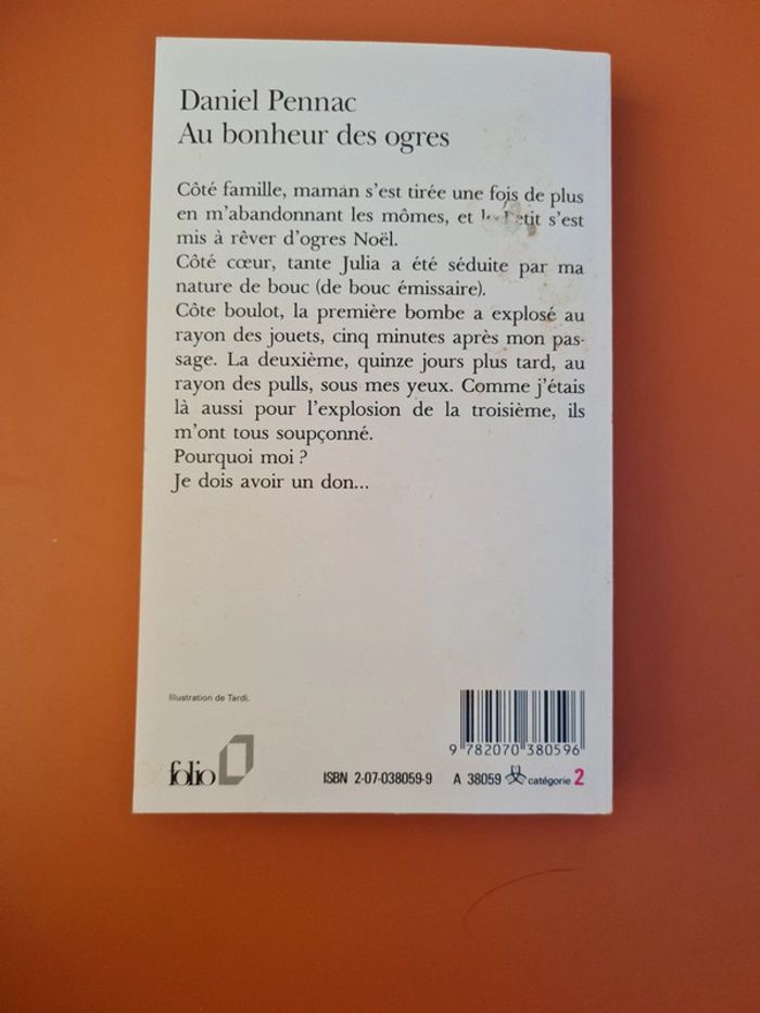 Au bonheur des ogres - Daniel Pennac - comme neuf - photo numéro 2
