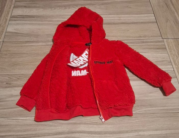 Veste mentaux polaire hiver capuche enfant Mixte Marvel Spider Man rouge - photo numéro 2