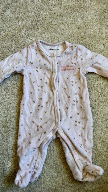 Pyjama velours rose clair Gémo – 1 mois