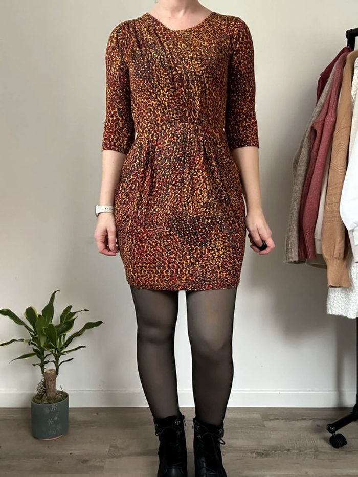 3 Suisses Robe orange à motif – Taille 36 – Très bon état - photo numéro 7