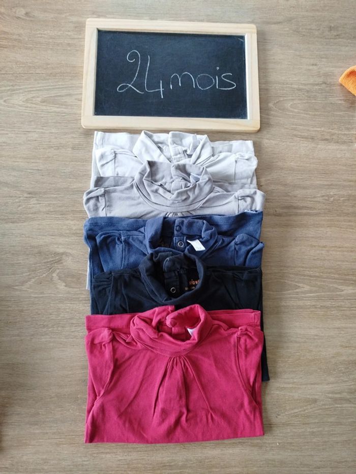 Lot de 5 t-shirts fille taille 24mois