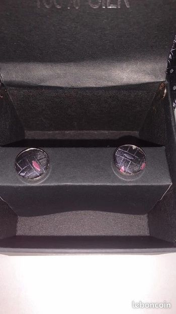 Lot de 2 boutons de manchette en soie neufs