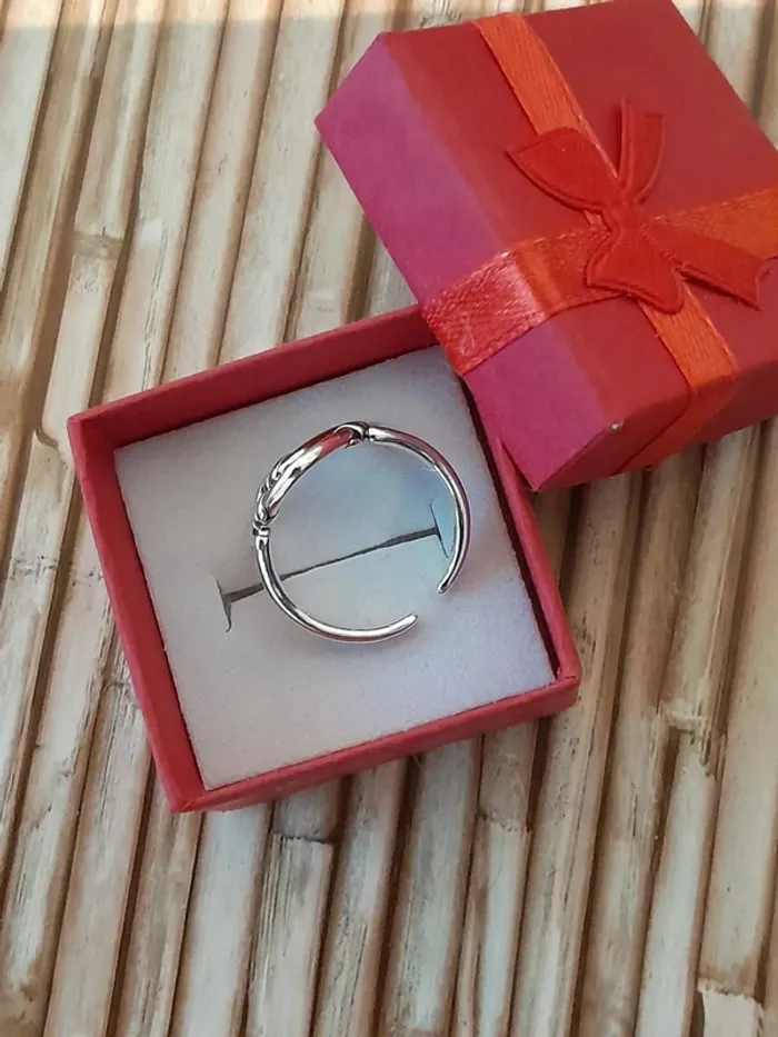 Bague argent 925, coeur couleur argentée,  réglable Pour des doigts allant du 52 au 56 - photo numéro 8