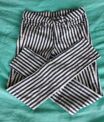 Jean à rayure blanc et bleu