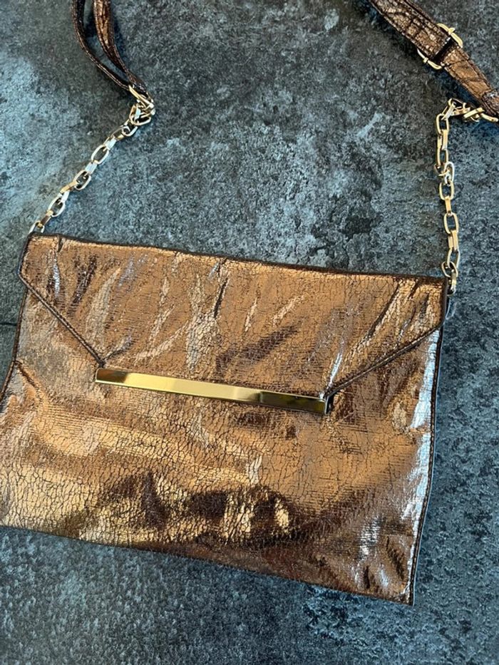 Pochette cuivrée femme Punto Roma Cartera cobriza mujer rame donna Kupferfarbene Clutch Damen - photo numéro 2