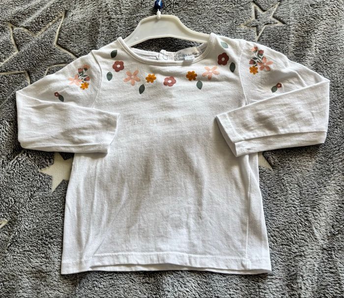 Ensemble robe à cœurs vert sauge t-shirt manches longues 36 mois mes petits cailloux - photo numéro 2