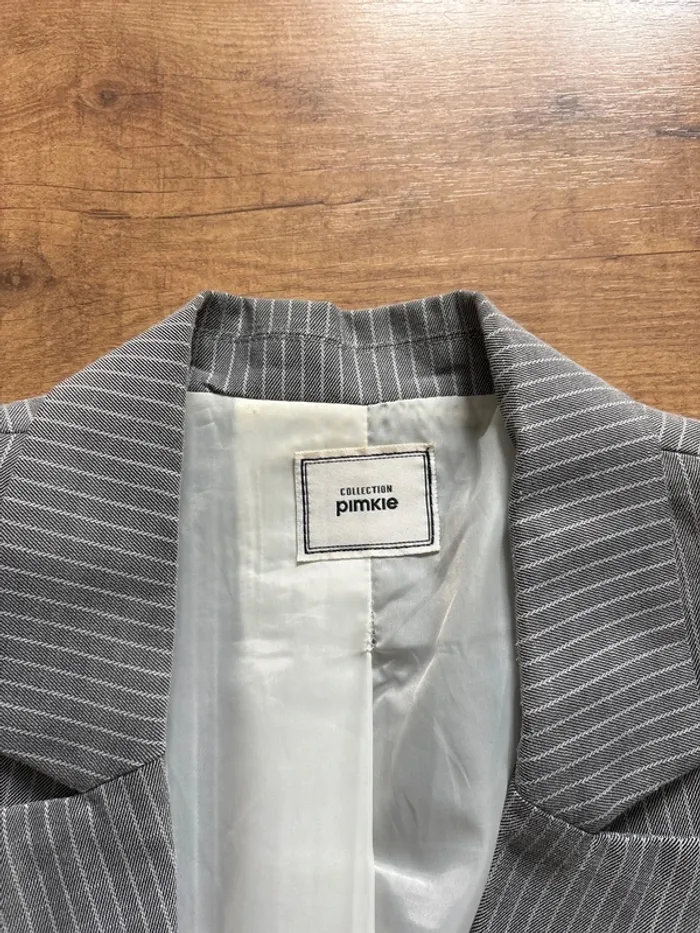 Blazer gris rayé - photo numéro 3