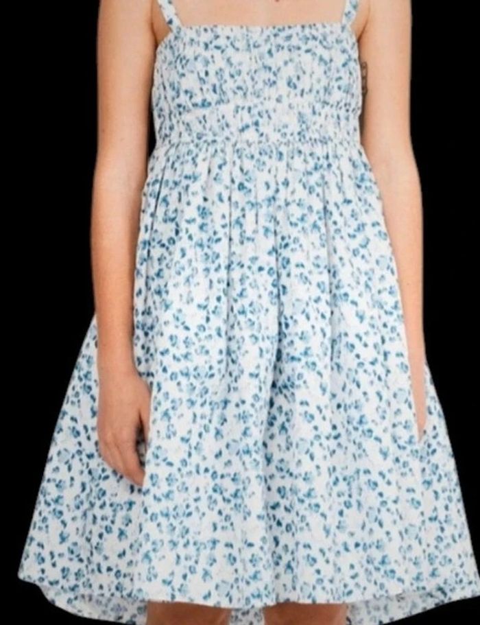 Robe d'été Claudie Pierlot Paris à fleurs bleues taille 38 - photo numéro 2