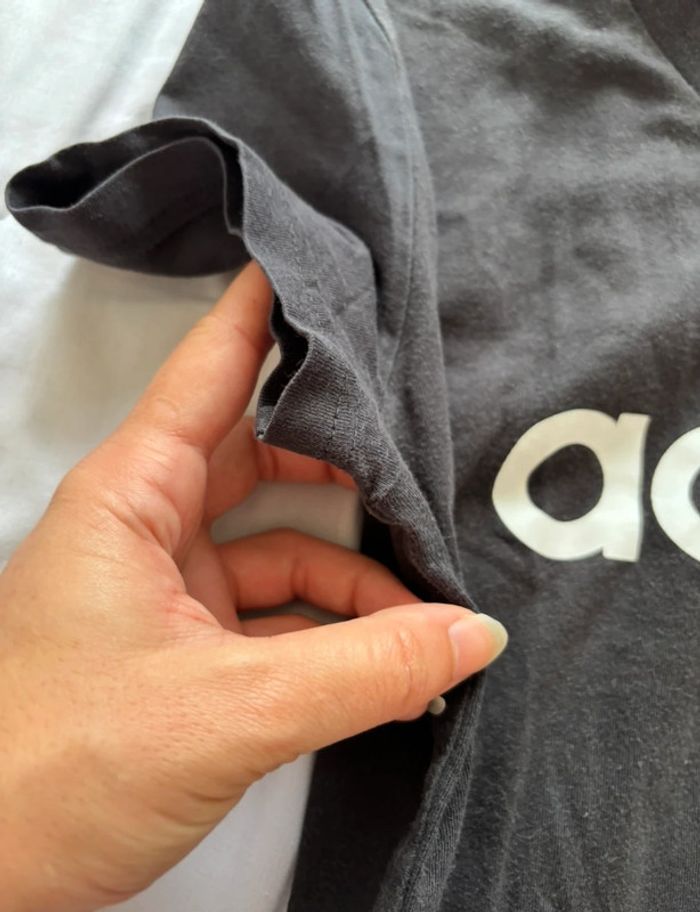 Lot 2 t-shirts Adidas femme S / 36 – noir logo blanc – coton - photo numéro 11