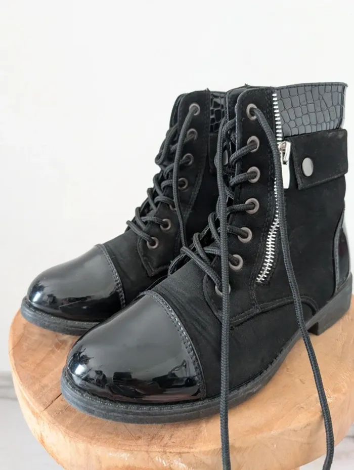 Bottines bi-matière pointure 37 - photo numéro 6