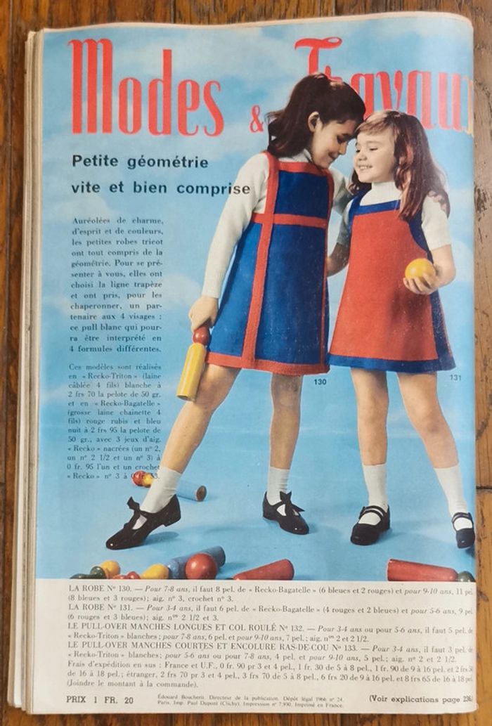 Ancien magazine Mode et travaux 1966 avec 3 patrons + supplément n°784 vintage - photo numéro 20