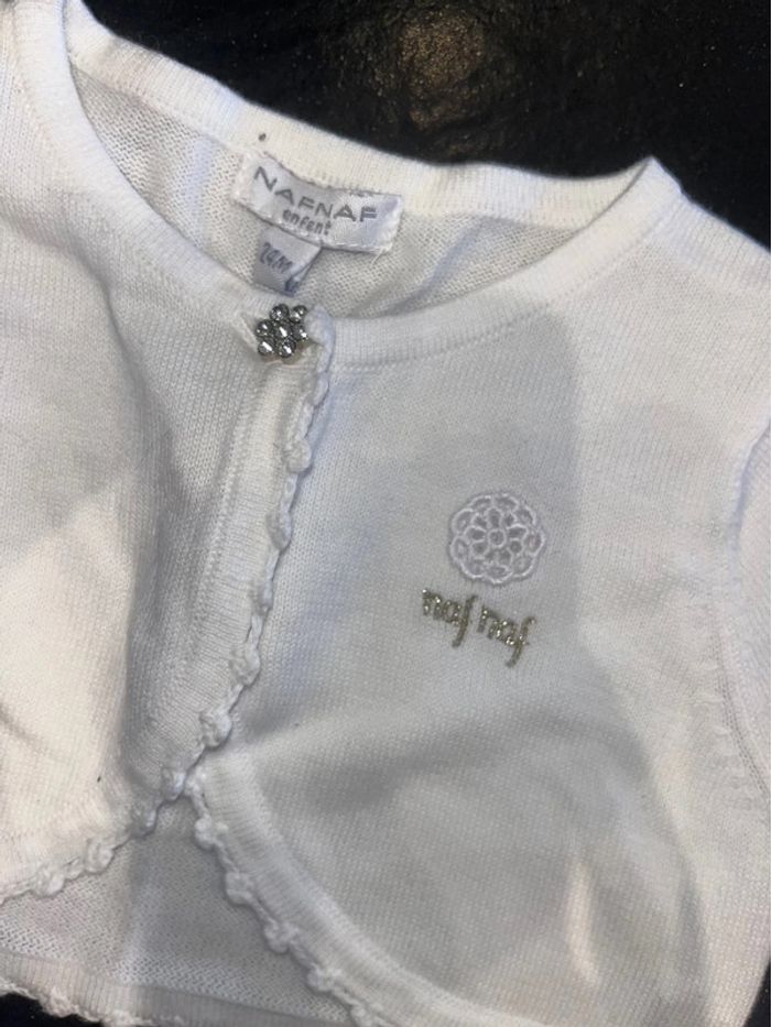 Gilet boléro manche courte blanc cérémonie naf naf - photo numéro 2