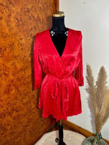 Sublime combishort satinée rouge Zara | Taille M | Élégant & ultra féminin