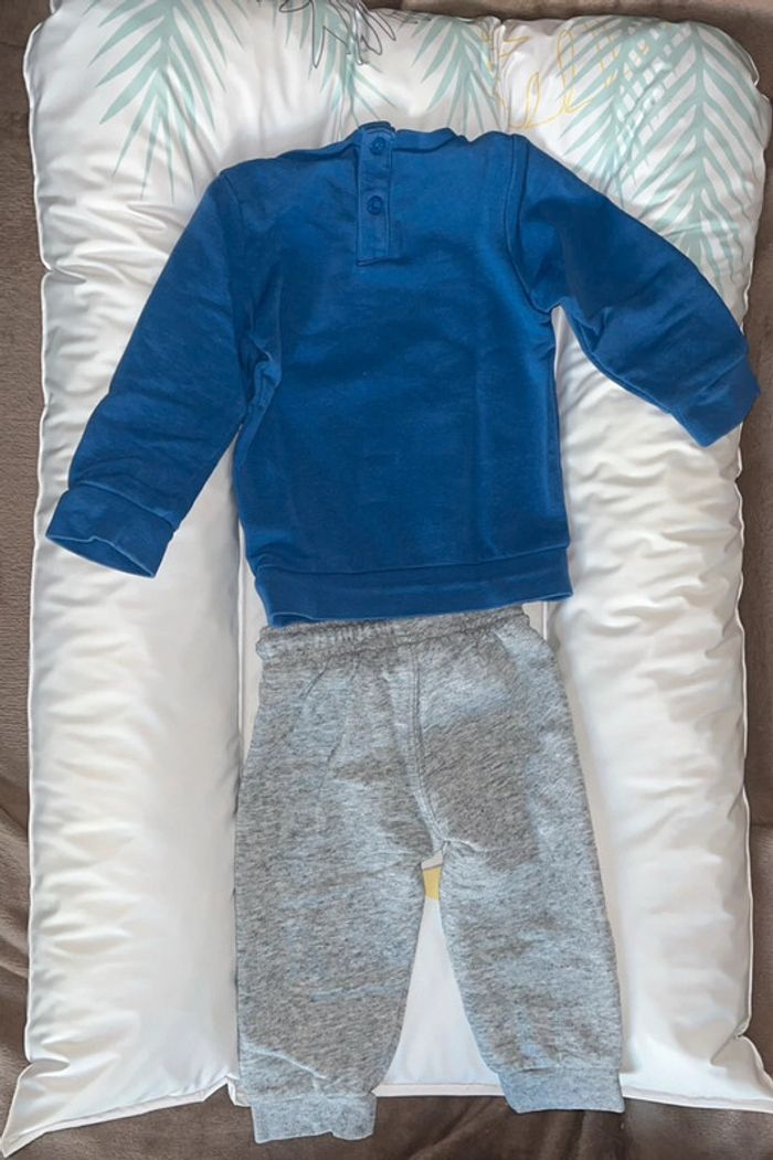 Ensemble jogging et pull gris et bleu 6 mois Champion - photo numéro 2