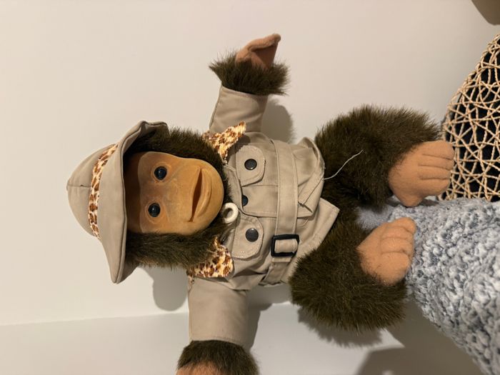 marionnette à main vintage Hosung Safari Chimp de 1992, singe en peluche corps entier - photo numéro 4
