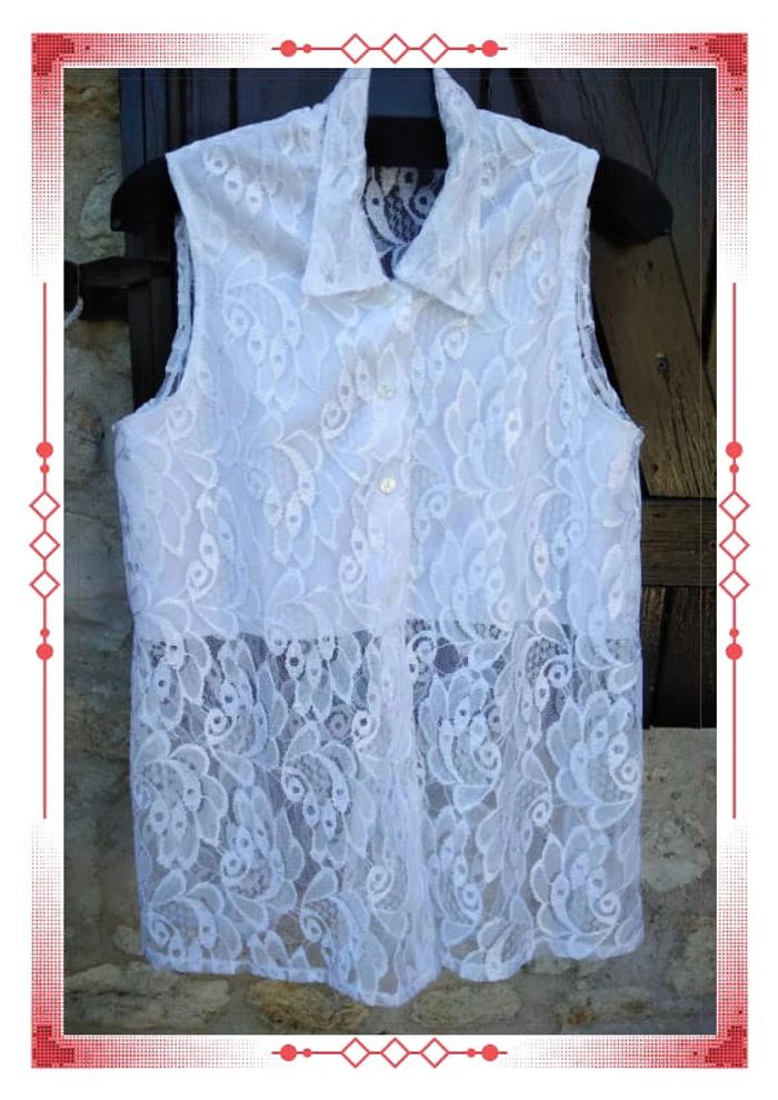 Chemisier dentelle blanc