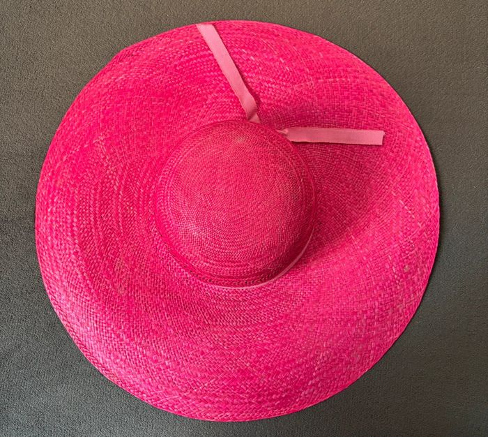 Chapeau de paille rose - photo numéro 3