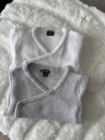 Lot 2 gilets bébé KIABI 3 mois mixte écru gris
