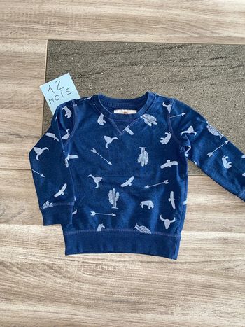 Sweat-shirt marine garçon 1-2 ans
