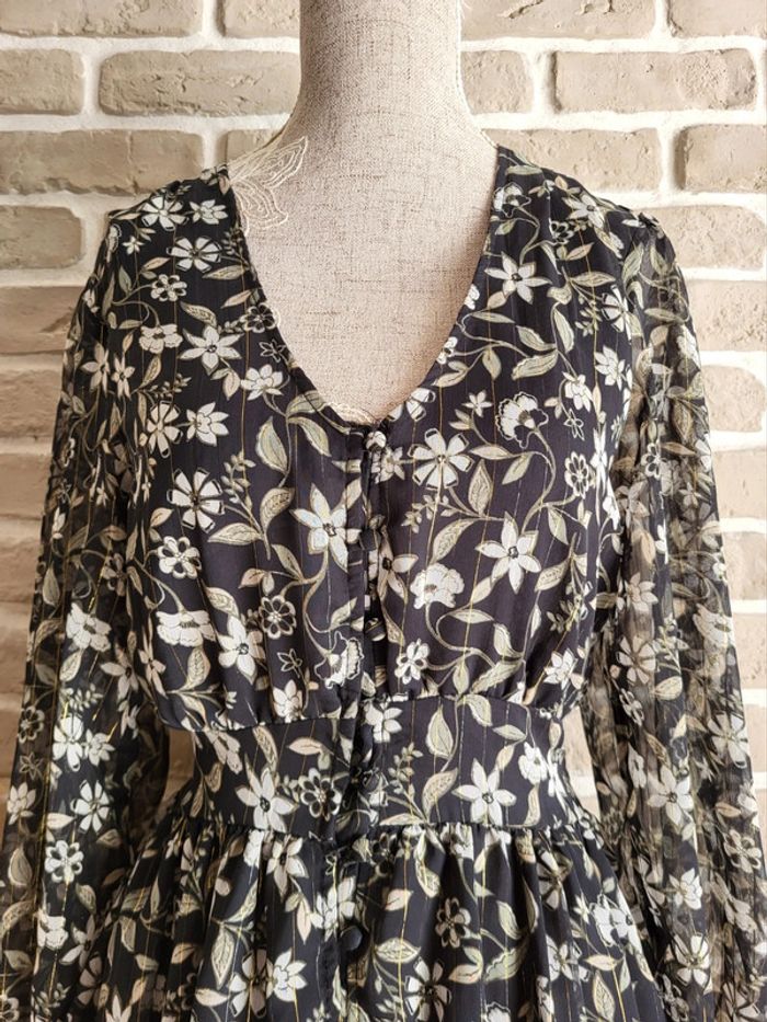Robe longue et fluide imprimé fleuri Anna Karel - Bohème et romantique - photo numéro 3