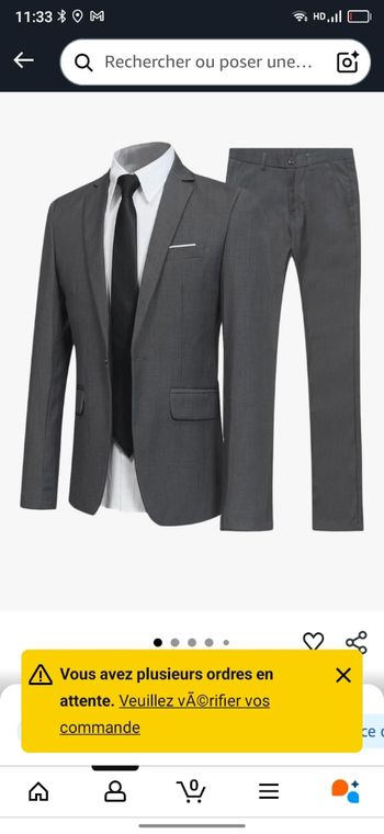 Costume gris neuf xl