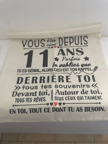Housse coussin 11 ans couple 