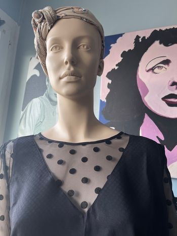 Blouse top haut noir pois marque nafnaf naf naf  taille 42 neuf neuve etiquette cadeau pin up chic