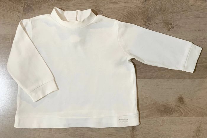 Col roulé t shirt Zara neuf écru 18/24 mois mixte forme sweat