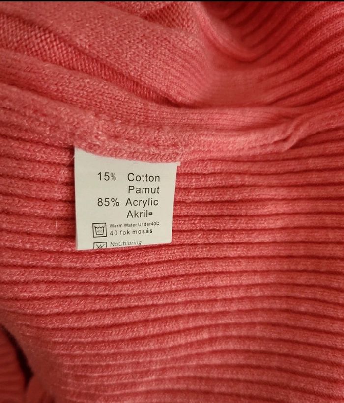 Pull col roulé coton rose - photo numéro 5