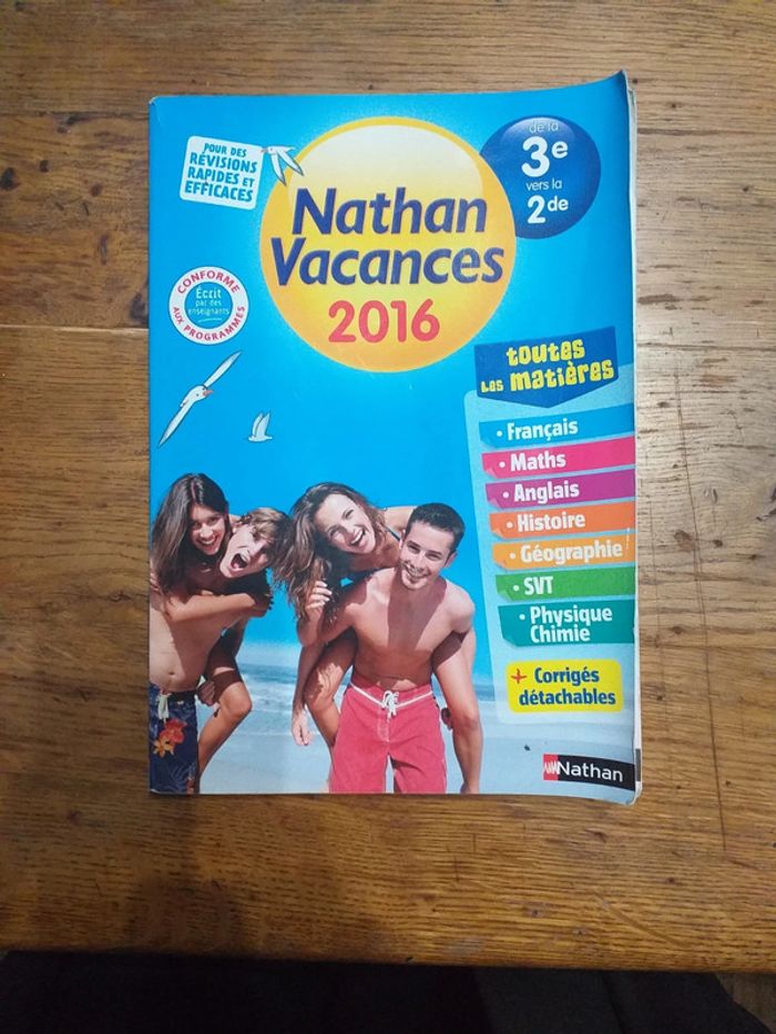 Nathan Vacances 2016 de la 3e vers la 2de