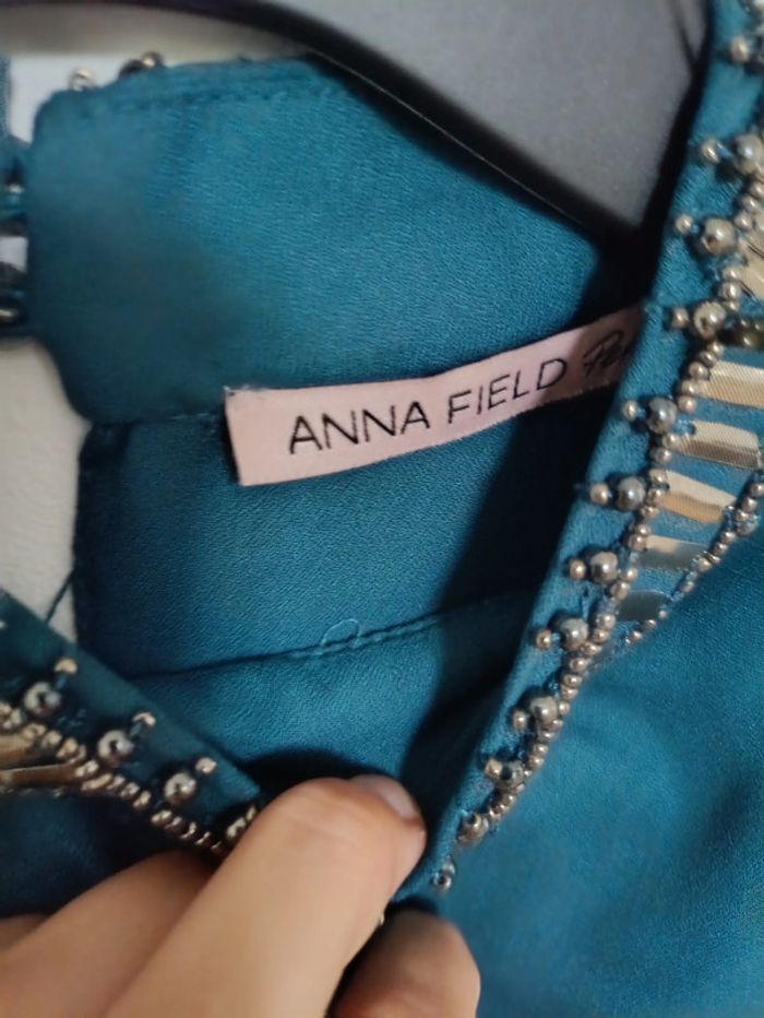 Top fluide bleu canard col perlé Anna Field Petite 34 - photo numéro 5