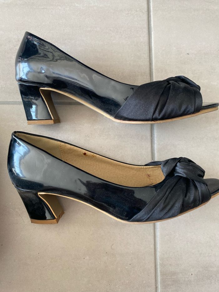 Sandales à talons blocs noires 37 - photo numéro 3