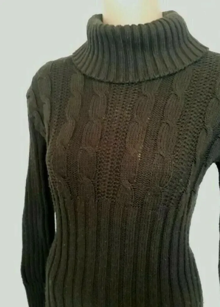 Beau pull marron taille unique 36/38 col roulé - photo numéro 3