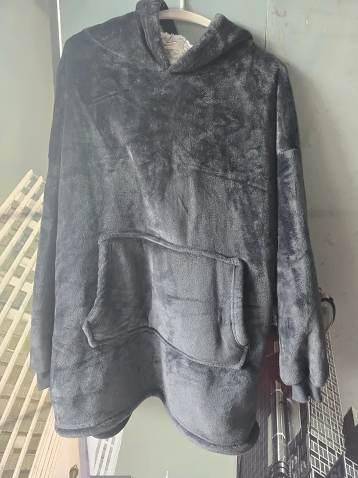 Pull à capuche polaire gris foncé Lulu Castagnette – Taille unique - photo numéro 4