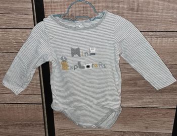 Body gris manches longues Obaïbi 6 mois
