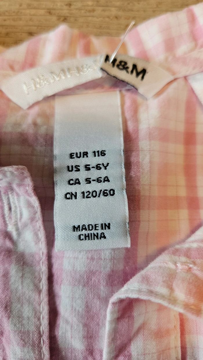 Blouse rose et blanche à carreaux, Hello Kitty, neuve, 5/6 ans, neuve - photo numéro 6