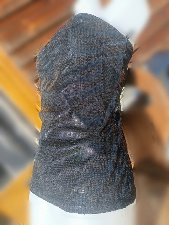 Ensemble 2 pièces jupe et top bustier sequins taille M - photo numéro 7