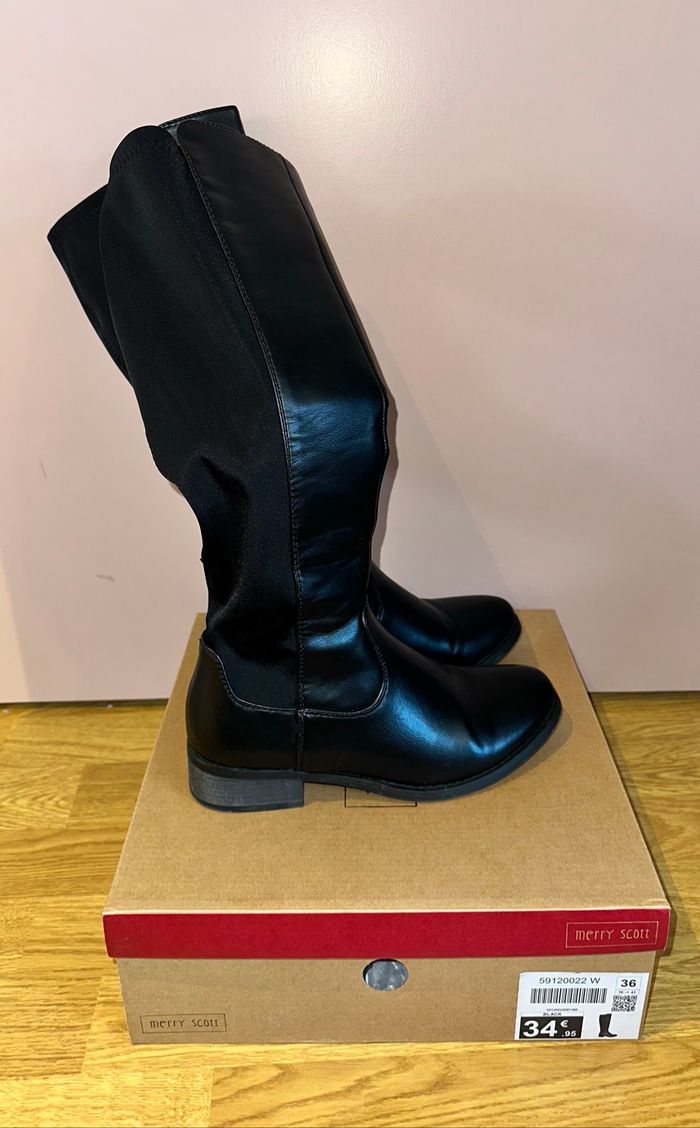 Bottes cavalière - bottes cuissardes noires taille 36 - photo numéro 2