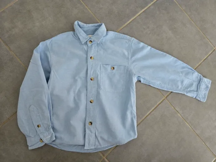 Chemise en lin bleu turquoise