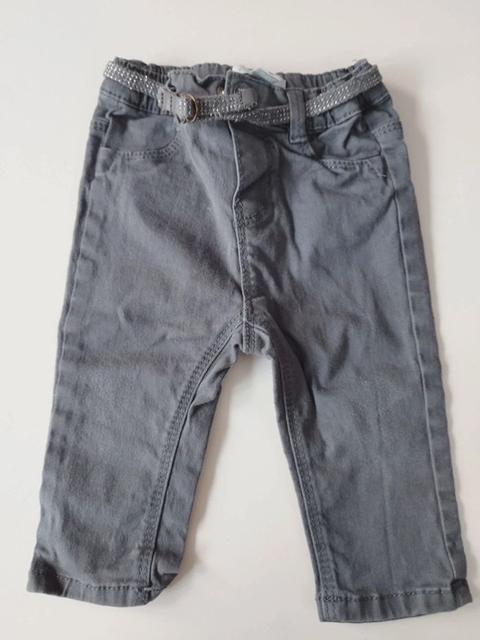 Jeans gris Obaibi 12mois