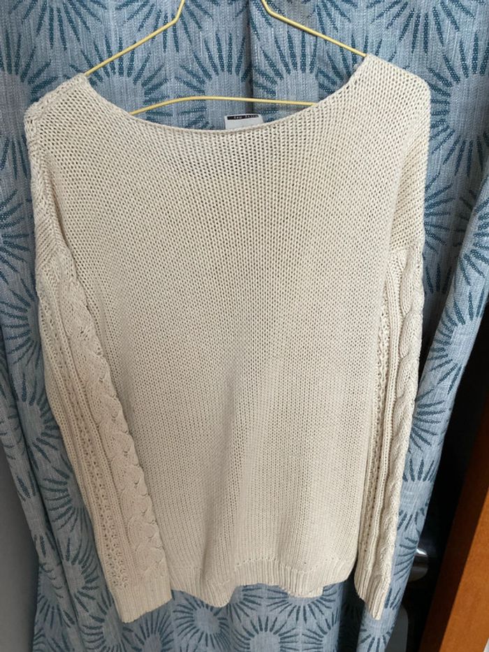 Pull torsadé beige - photo numéro 4