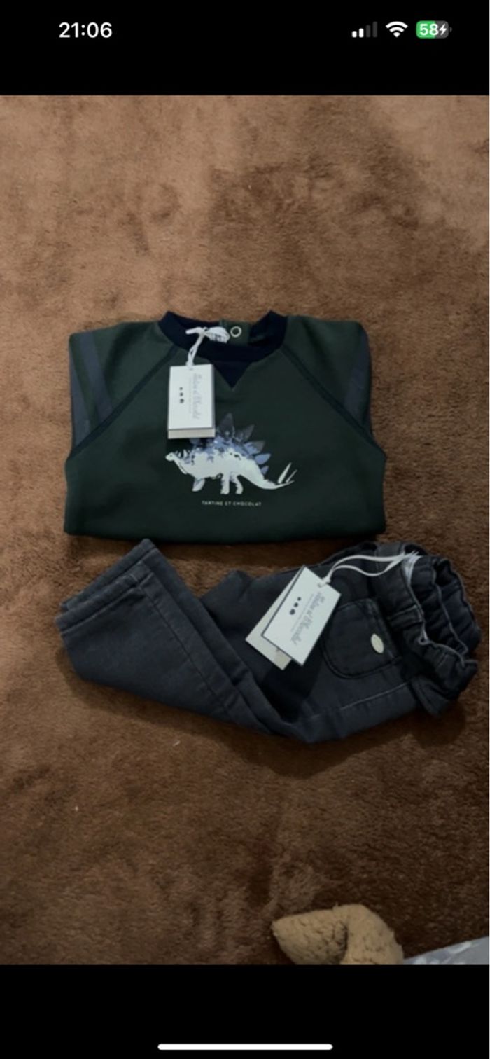 Ensemble tartine et chocolat