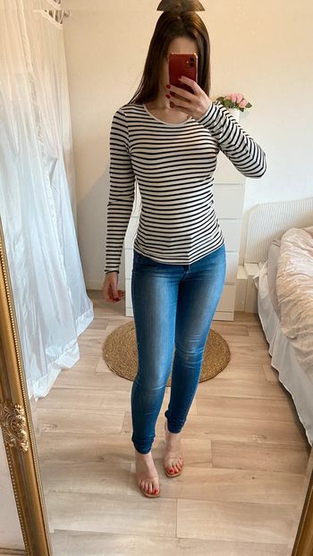 T shirt manches longue marinière