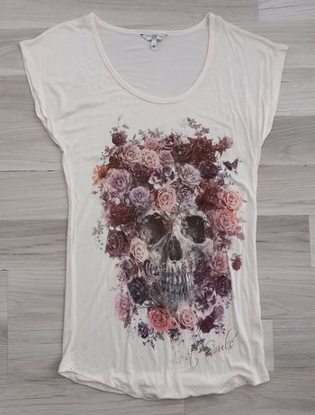 T-shirt femme à manches courtes crème imprimé à fleurs NewLook taille M