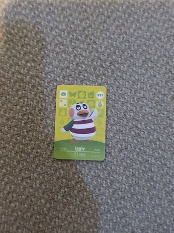 Mini Carte Amiibo NFC Animal Crossing Nintendo Iggly Urbain