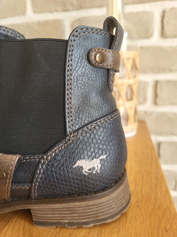 Bottines Chealsea Mustang bleu marine - Excellent état - photo numéro 5