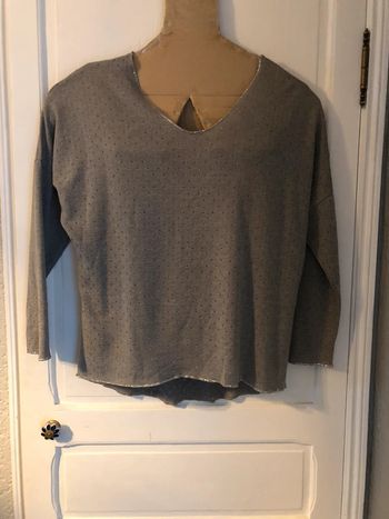 BB- Pull col V gris « stella bianca » T unique (40-44) NEUF