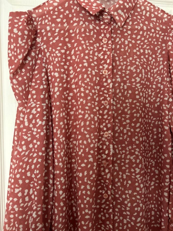 Blouse rose épaule bouffante - photo numéro 2