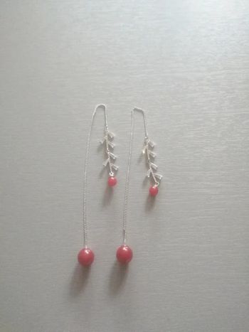 🌸Boucles d'oreilles argentées à enfiler avec Zirconiums "Boutique Parisienne" 🌸